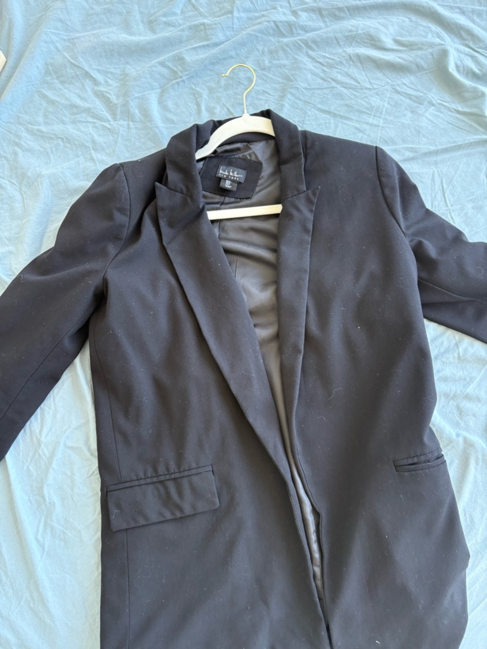 Professional Black Single-Button Longline Blazer